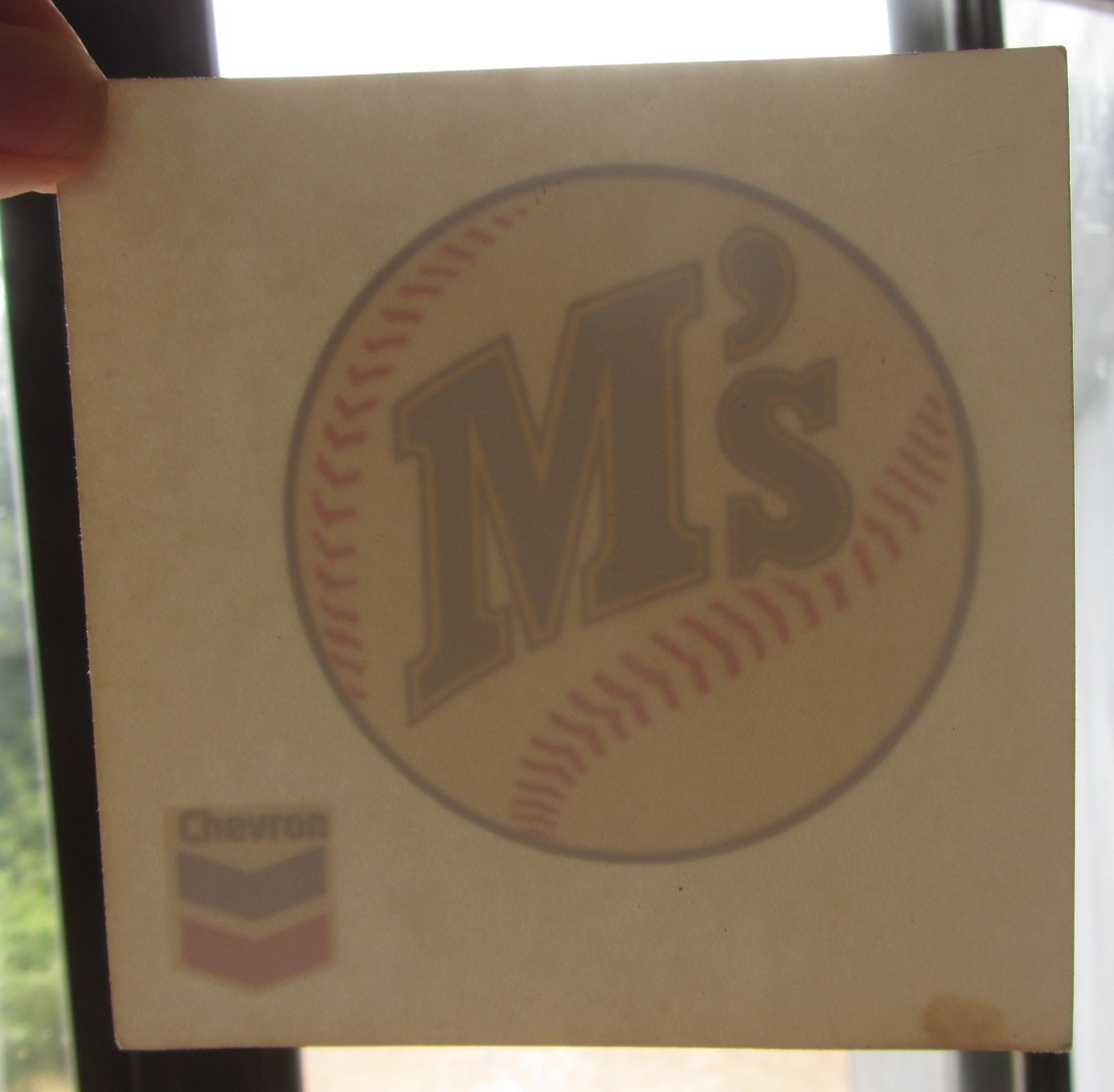 Vintage c1989 Seattle Mariners Chevron 4” Baseball Window Sticker