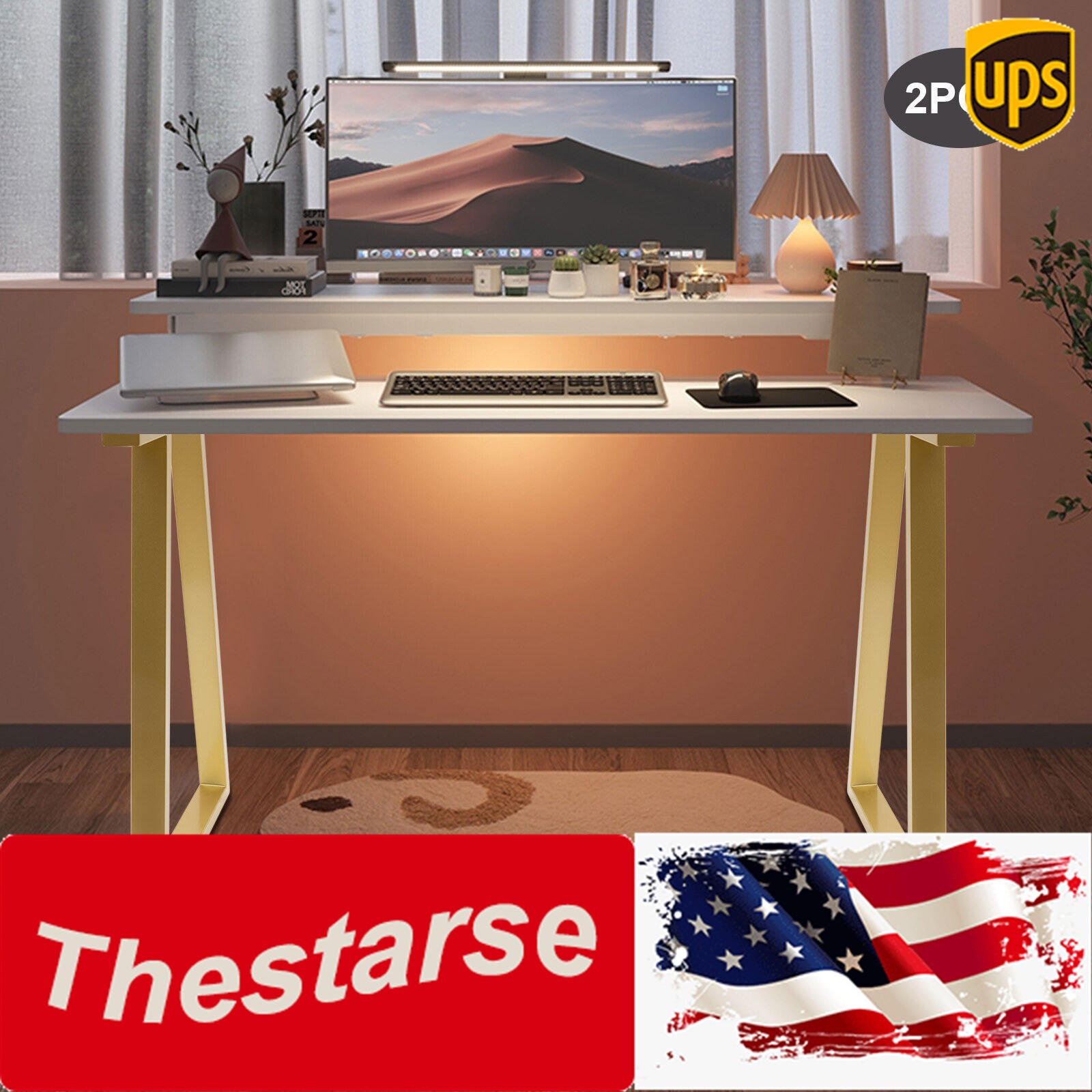 Pair Metal Gold Table Legs 28" Furniture Legs Dining Table Legs Office Table Leg