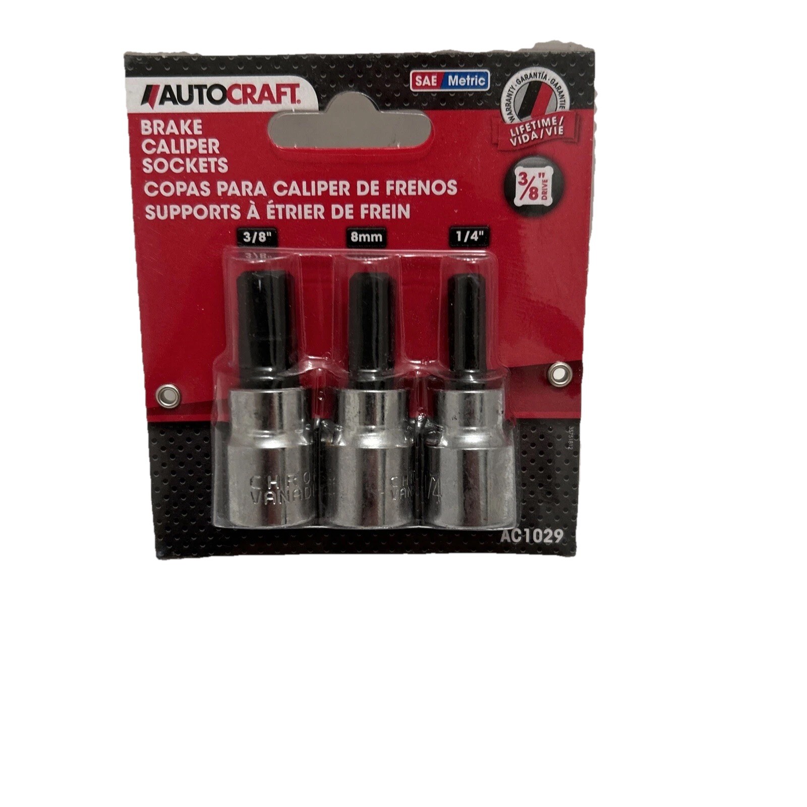 Autocraft Brake Caliper Socket 3 Pack SAE/Metric 3/8” Drive New