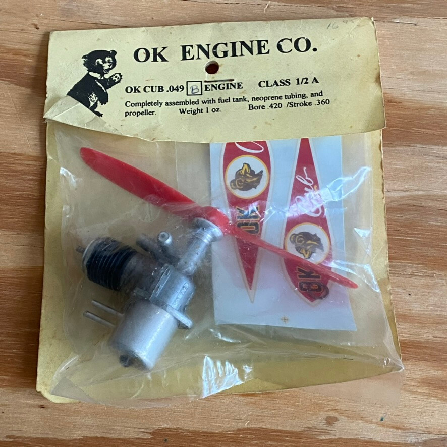 OK CUB .049 MODEL ENGINE Class 1/2 A Bag Stickers Red vintage