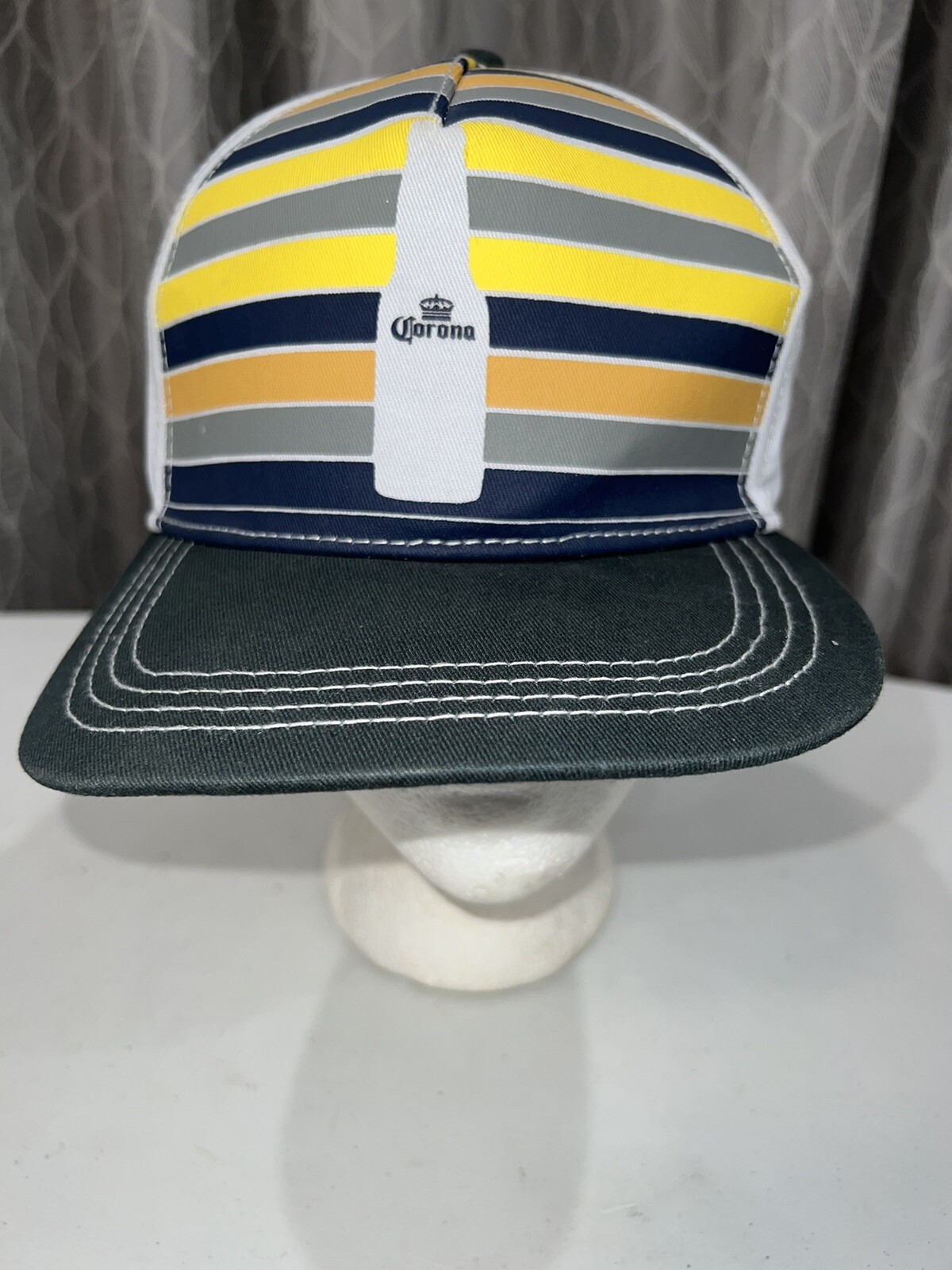 Corona Green Bill Stripe Front Cancun Riviera Maya Hat Cap Strap Buckle Snapback