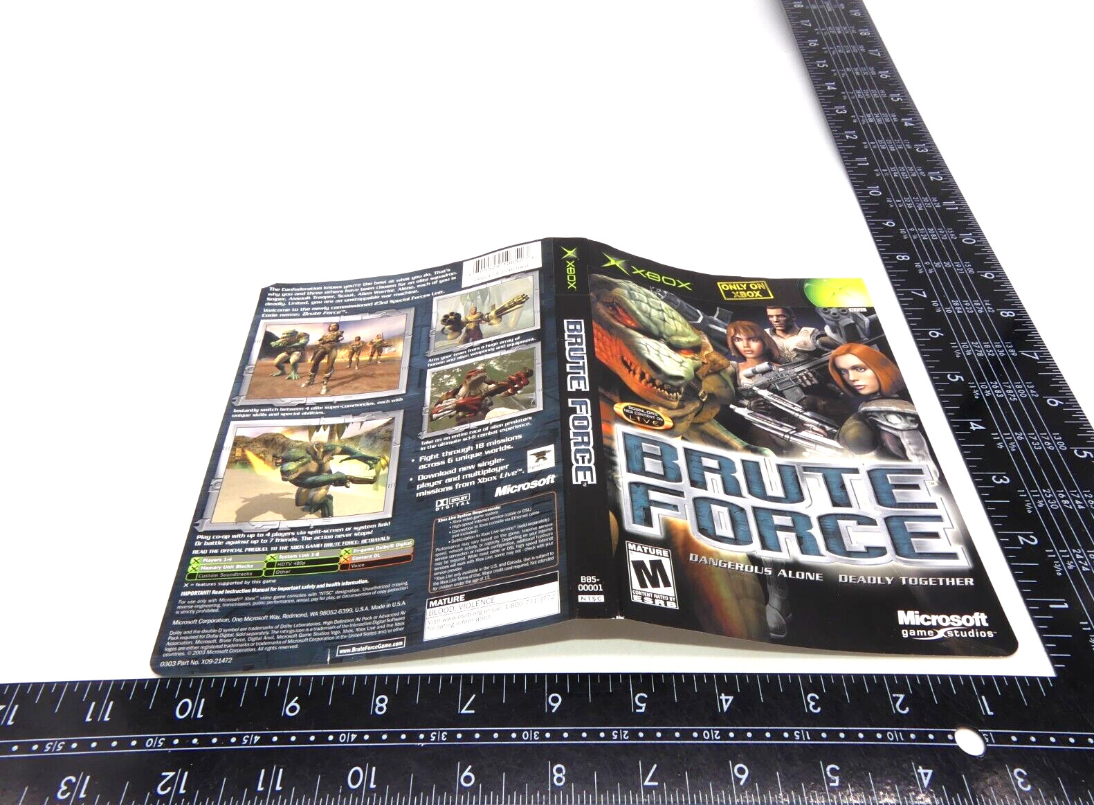 Authentic Brute Force Original Xbox Artwork Only No Game