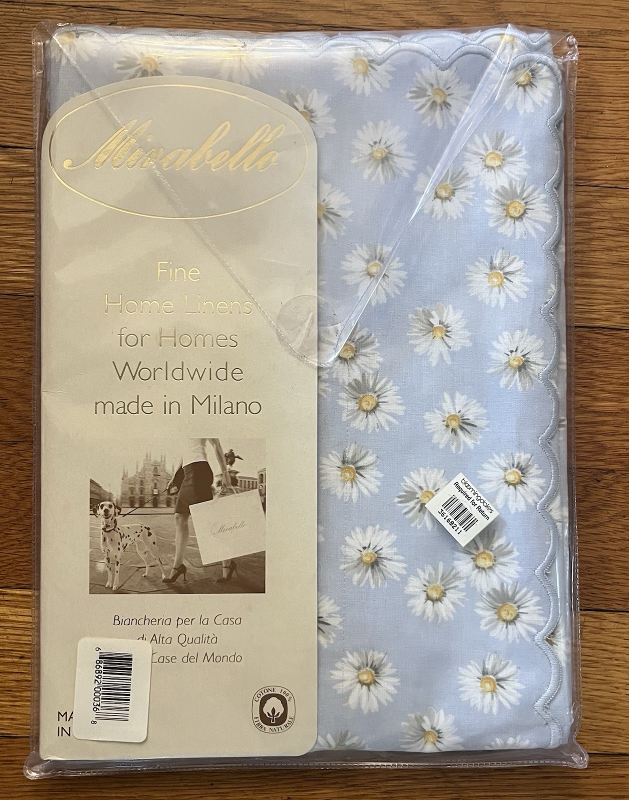 Mirabello Made in Italy King Sham Margherite 21 x 37 Inches New in Package