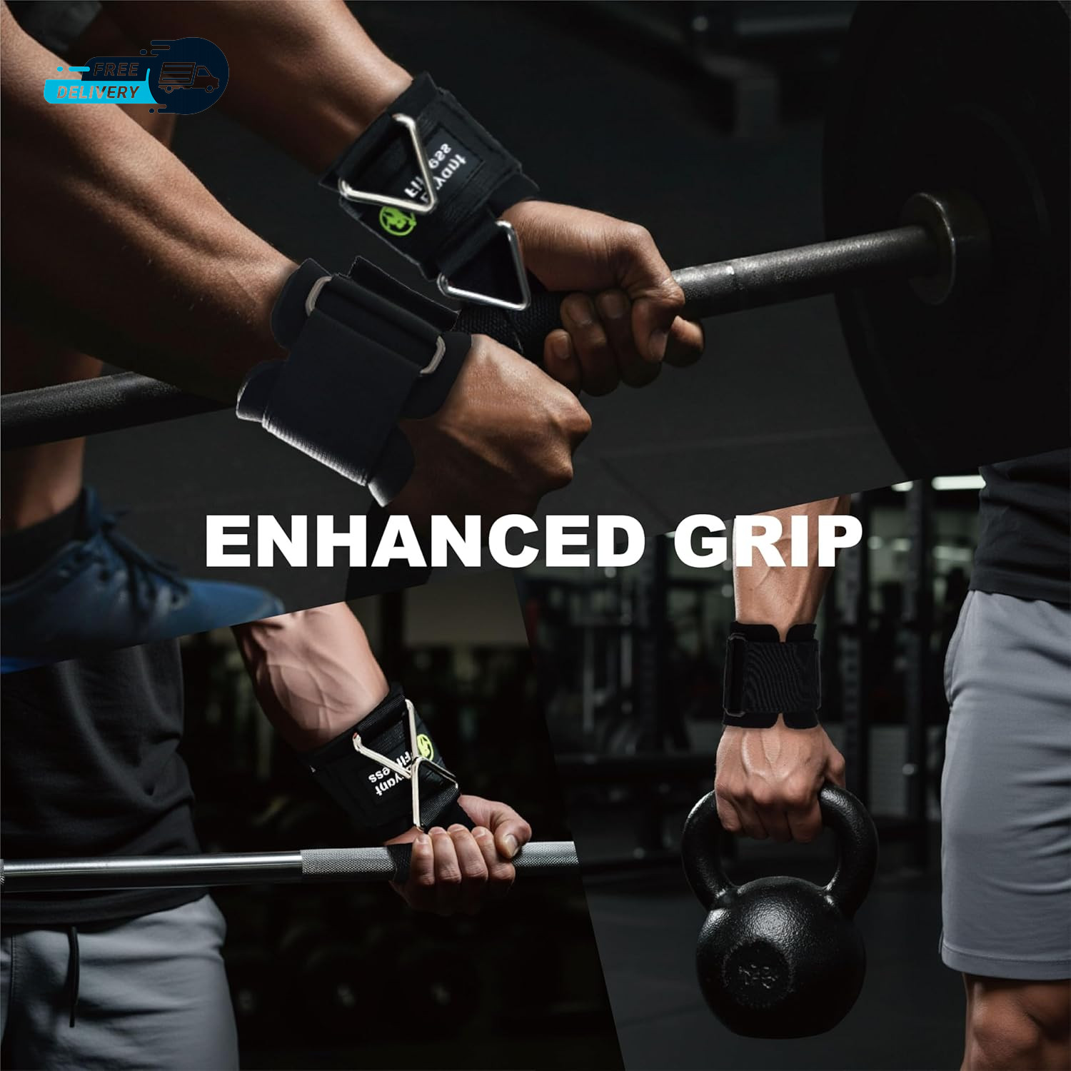 Fitness Wrist Straps for Weightlifting and Cable Machines - Premium Padded Wrist