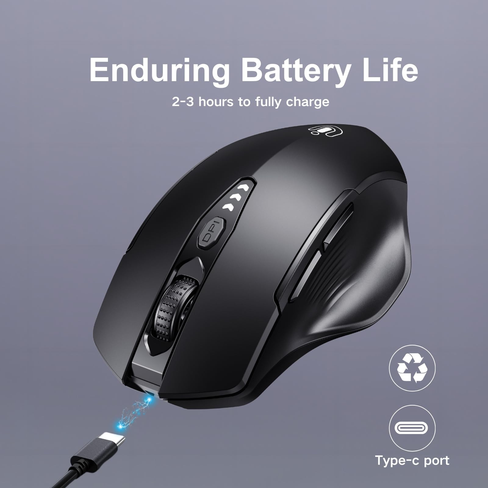 Wireless Bluetooth Mouse,[Upgraded] Rechargeable (BT 5.0/4.0+2.4G Hz),Compute...