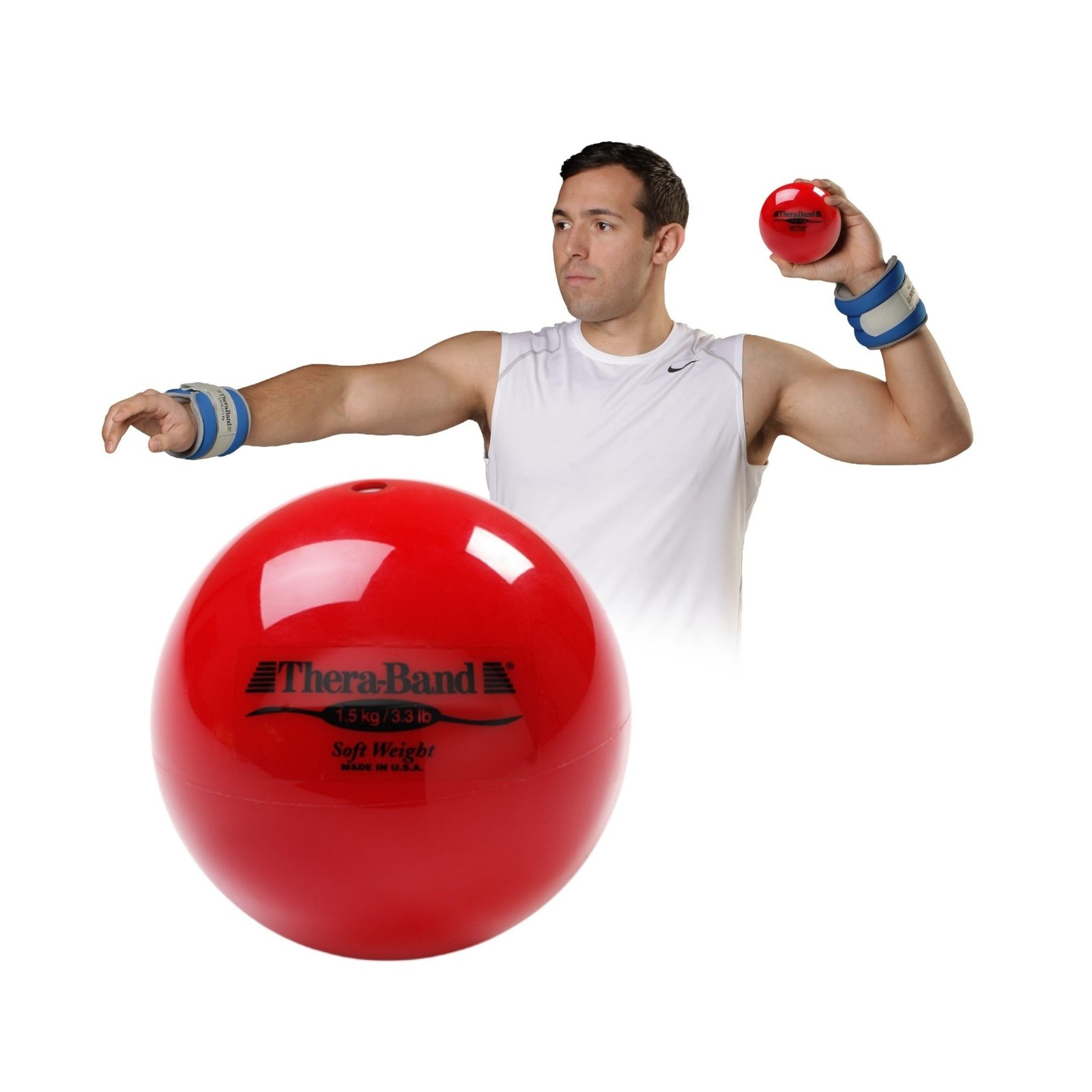 THERABAND Soft Weight, 4.5" Diameter, Weighted Balls for Baseball, Weighted B...