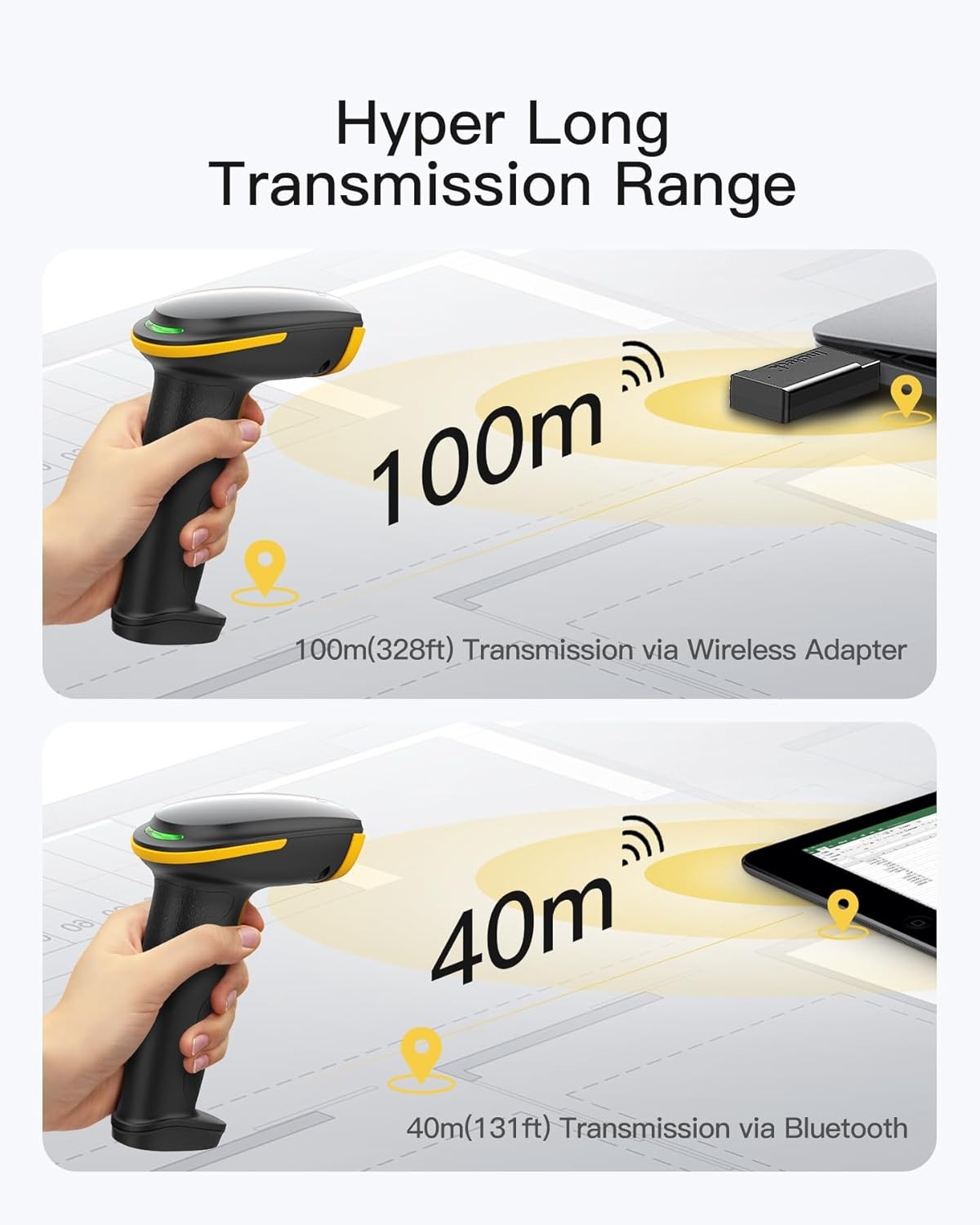 Inateck 2D Barcode Scanner with Intelligent Stand, ,Handheld with APP and SDK