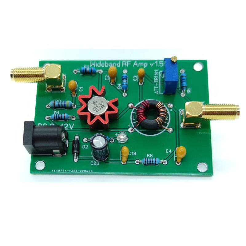 Universal RF Amplifier Wideband 1M-500MHz 1W 9-12V RF AMP+2 SMA Female Connector