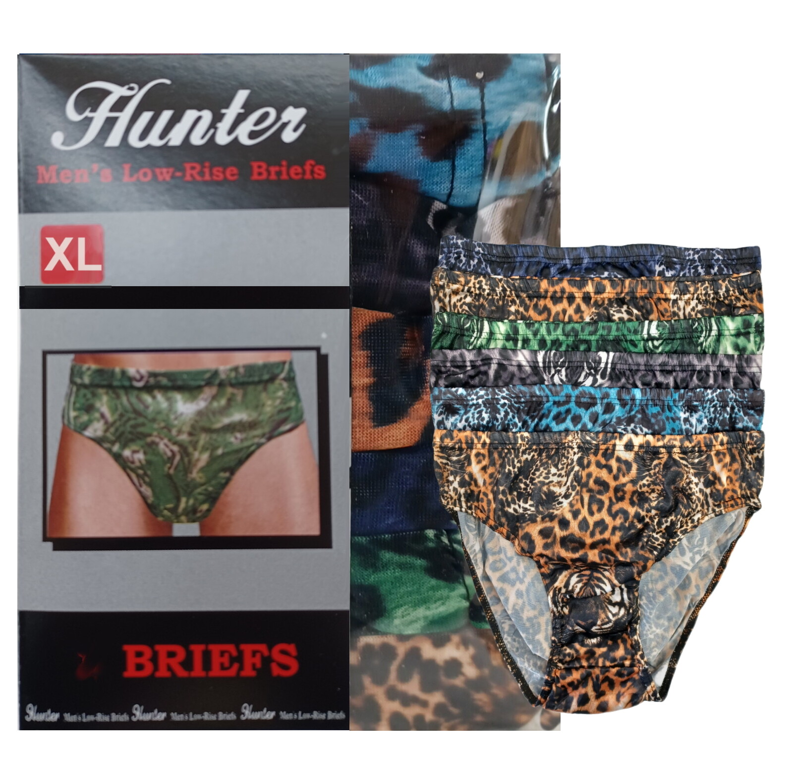 6 PIECES BIKINI ANIMAL PRINT UNDERWEAR LOW RISE BIKINI BRIEF MEDIUM(30-32)