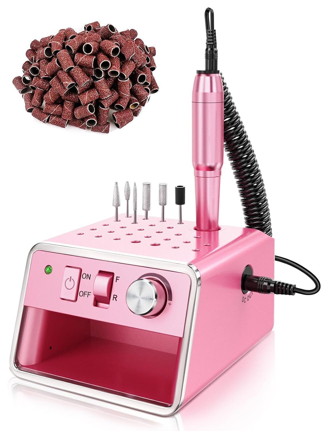 Nail Drill Machine Electric File Portable For Acrylic Gel Dip Powder Nails Set