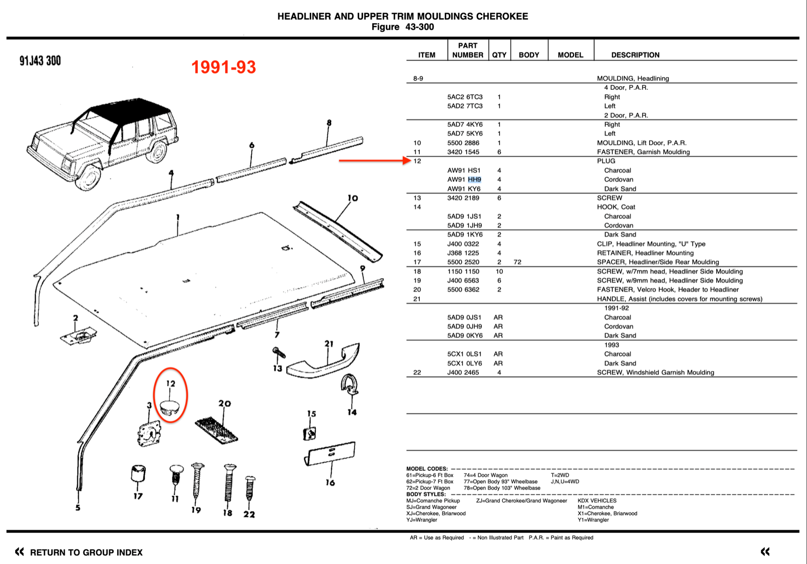 OEM Jeep 84-96 Cherokee XJ 86-92 Comanche MJ A Pillar Screw Trim Plug Cap Cover