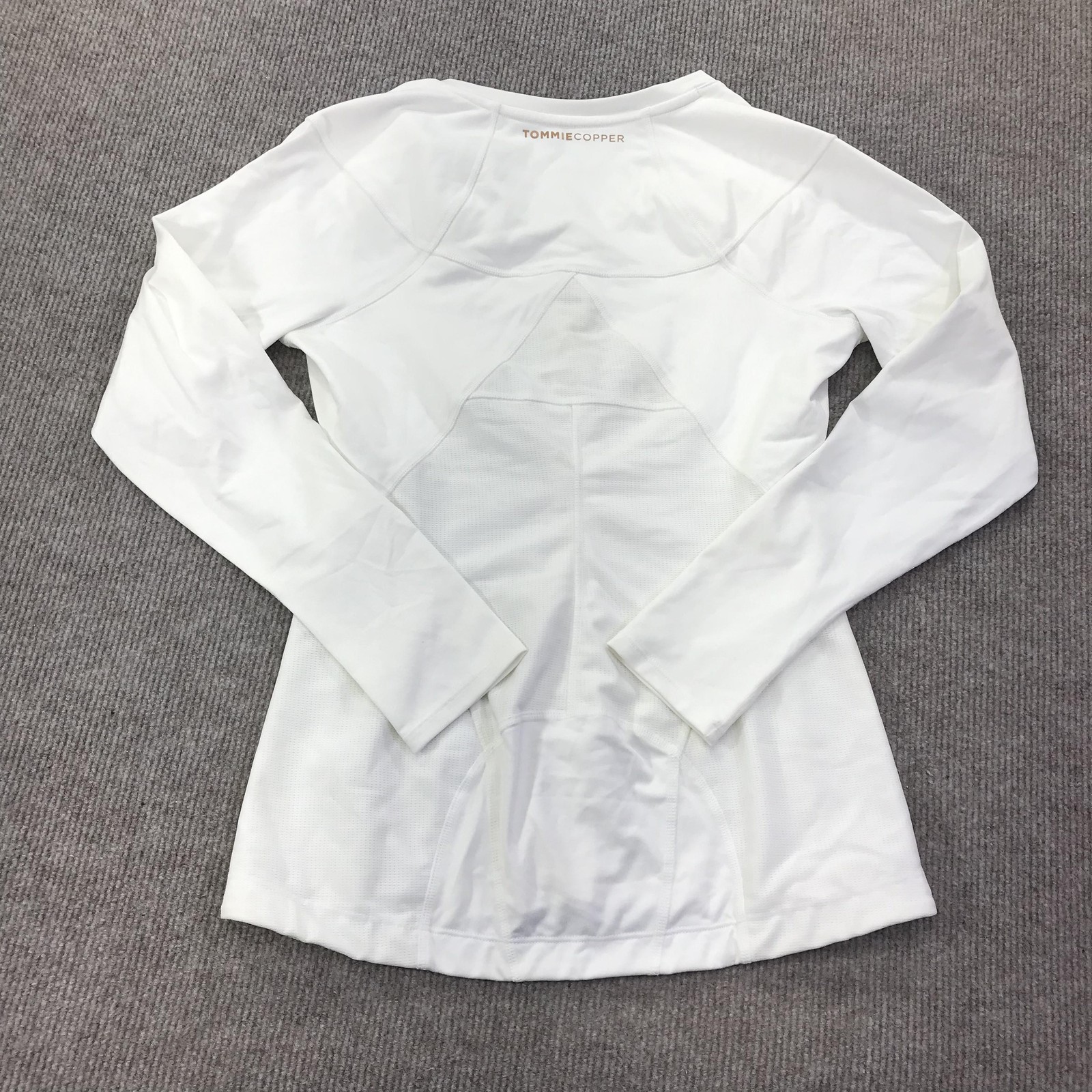Tommie Copper Womens Back Support Compression Zip Shirt White Large Stained Top