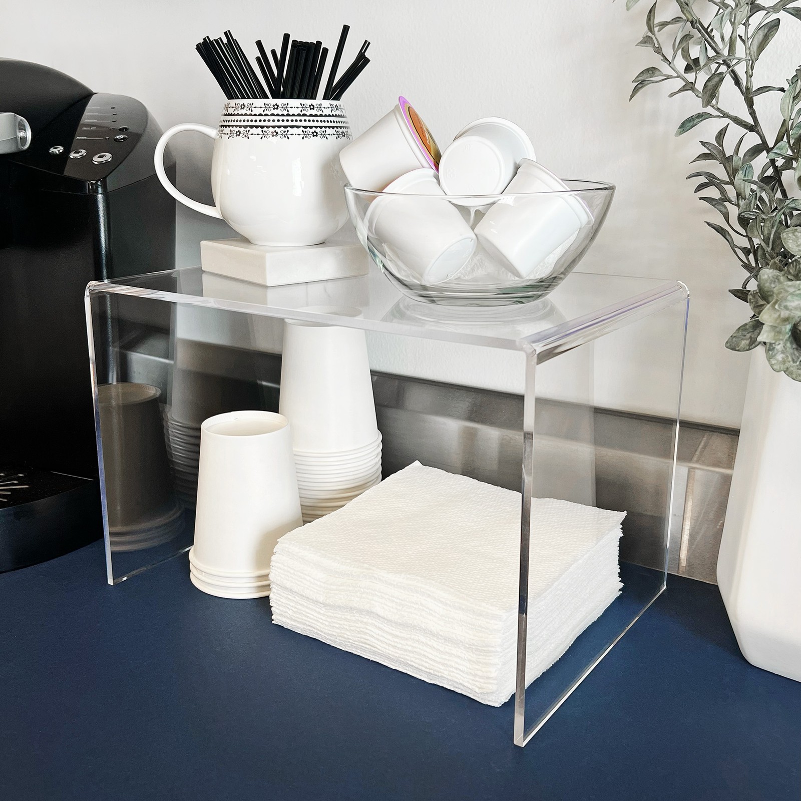 Plymor Clear Acrylic Rectangular Display Riser, 8" H x 12" W x 8" D (1/4" thick)