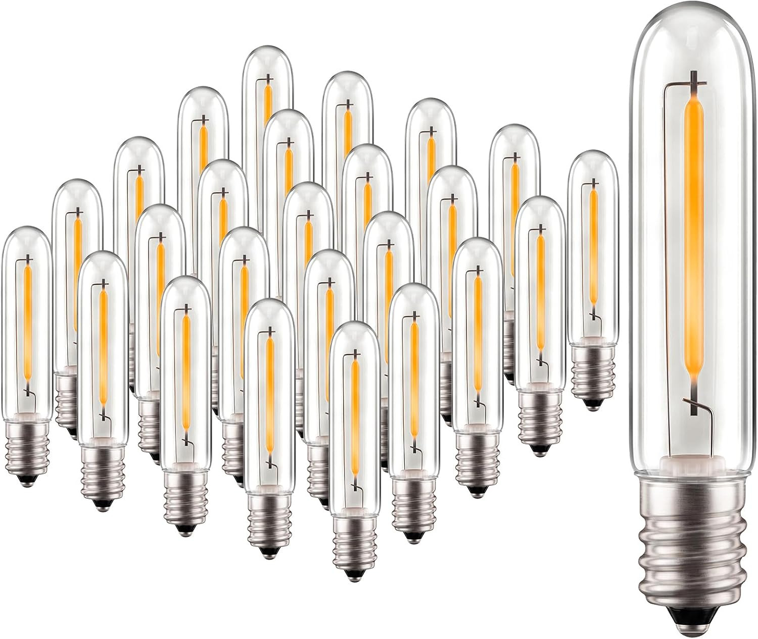 25 Pack E12 LED T13 Replacement Bulbs, 0.6W Dimmable Waterproof Candelabra Base
