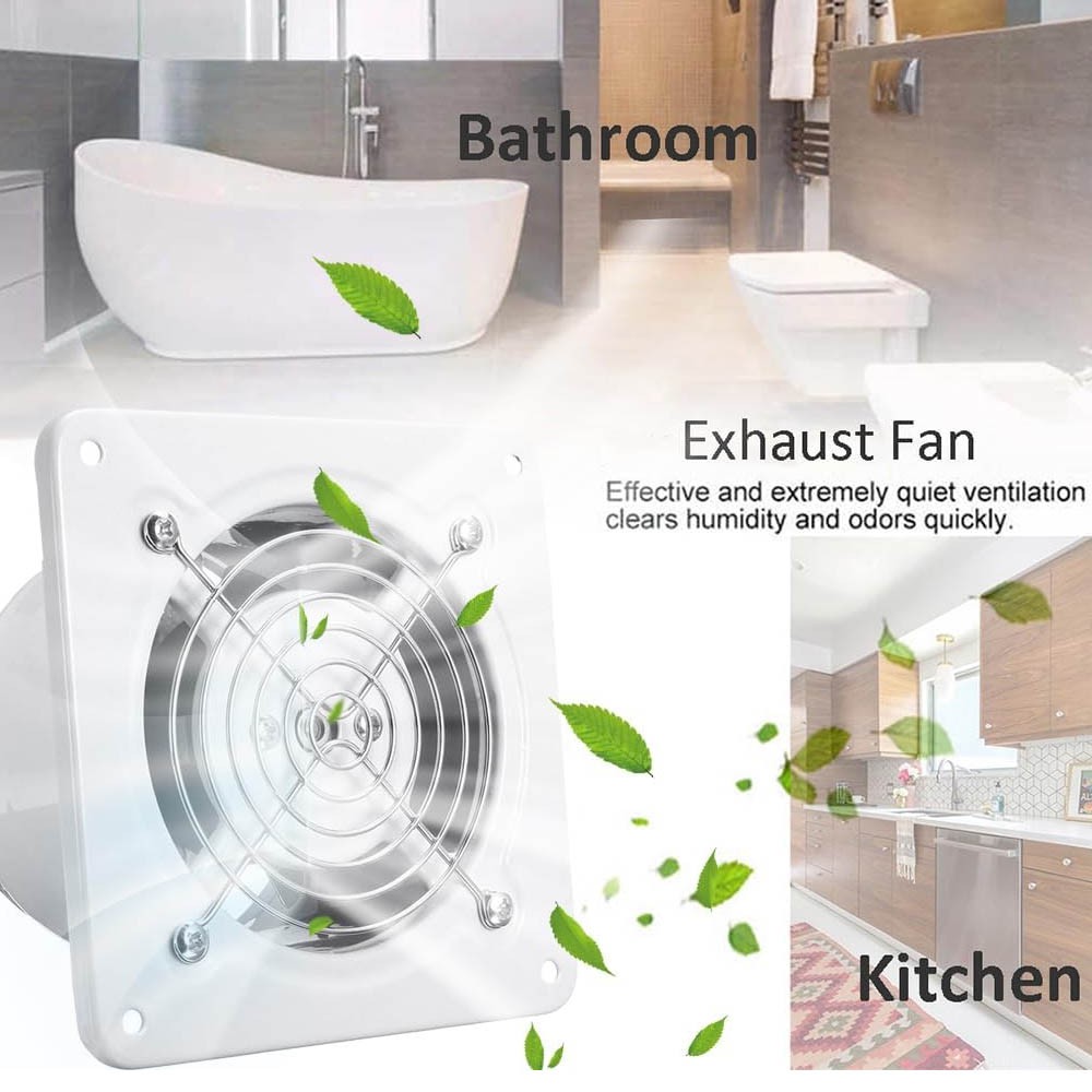 6 inch Exhaust Fan Wall Mounted Vent Fans Ventilation Blower White 110V US Stock