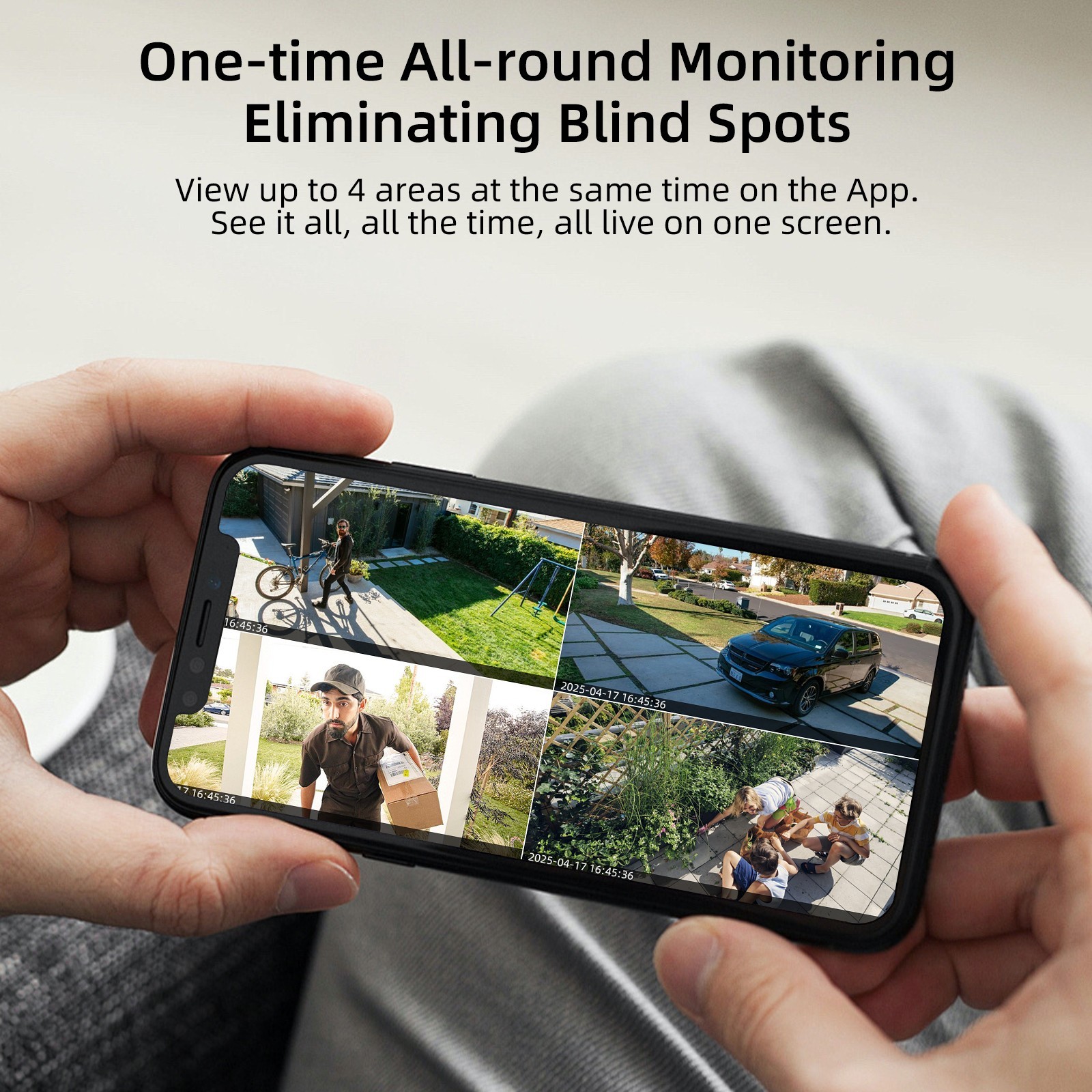 DualBand WiFi6 Wireless Pre-Record Solar Battery Security Camera System 8PACK