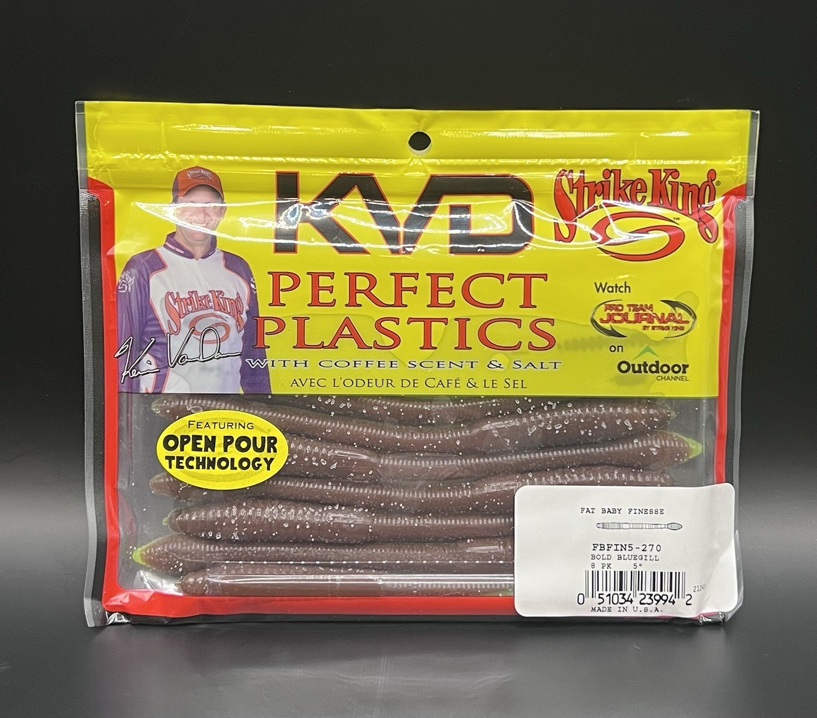 Strike King Fat Baby Finesse Worms Soft Plastic Fishing Lures - Bold Bluegill