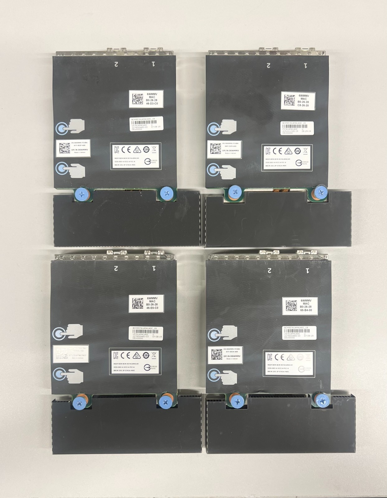 LOT OF 10x 6WMMV DELL BROADCOM 25GB DUAL PORT NETWORK DAUGHTER CARD 57414