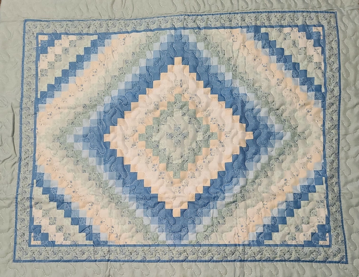 Classic ~ Diamond Patch ~ Pillow Sham ~ Measures 24" x 29" ~ Quilted ~ Polyester