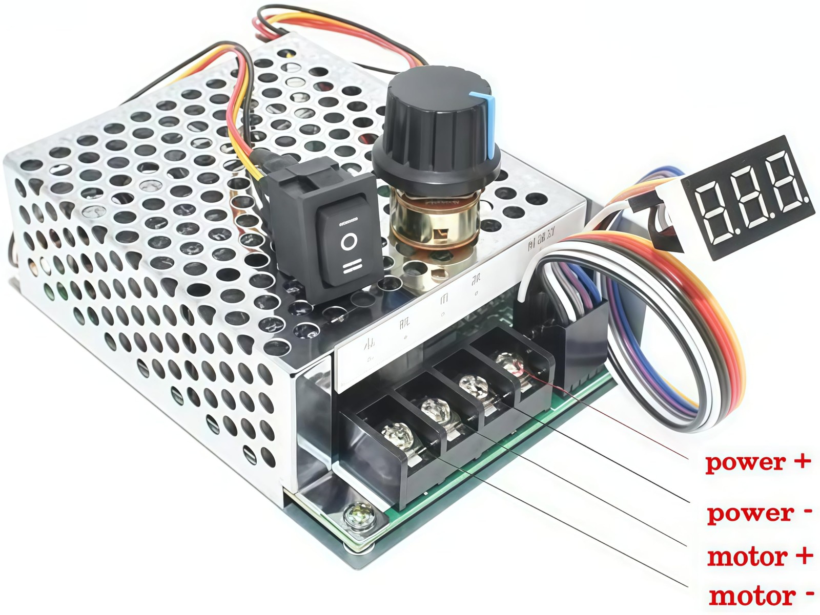 Adjustable 60A PWM DC Motor Speed Controller 10-55V Forward Reverse Switch