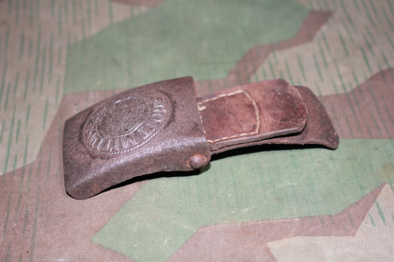 ORIGINAL WW2 GERMAN ARMY WEHRMACHT HEER BELT WITH STEEL BUCKLE DENAZIFIED 1940