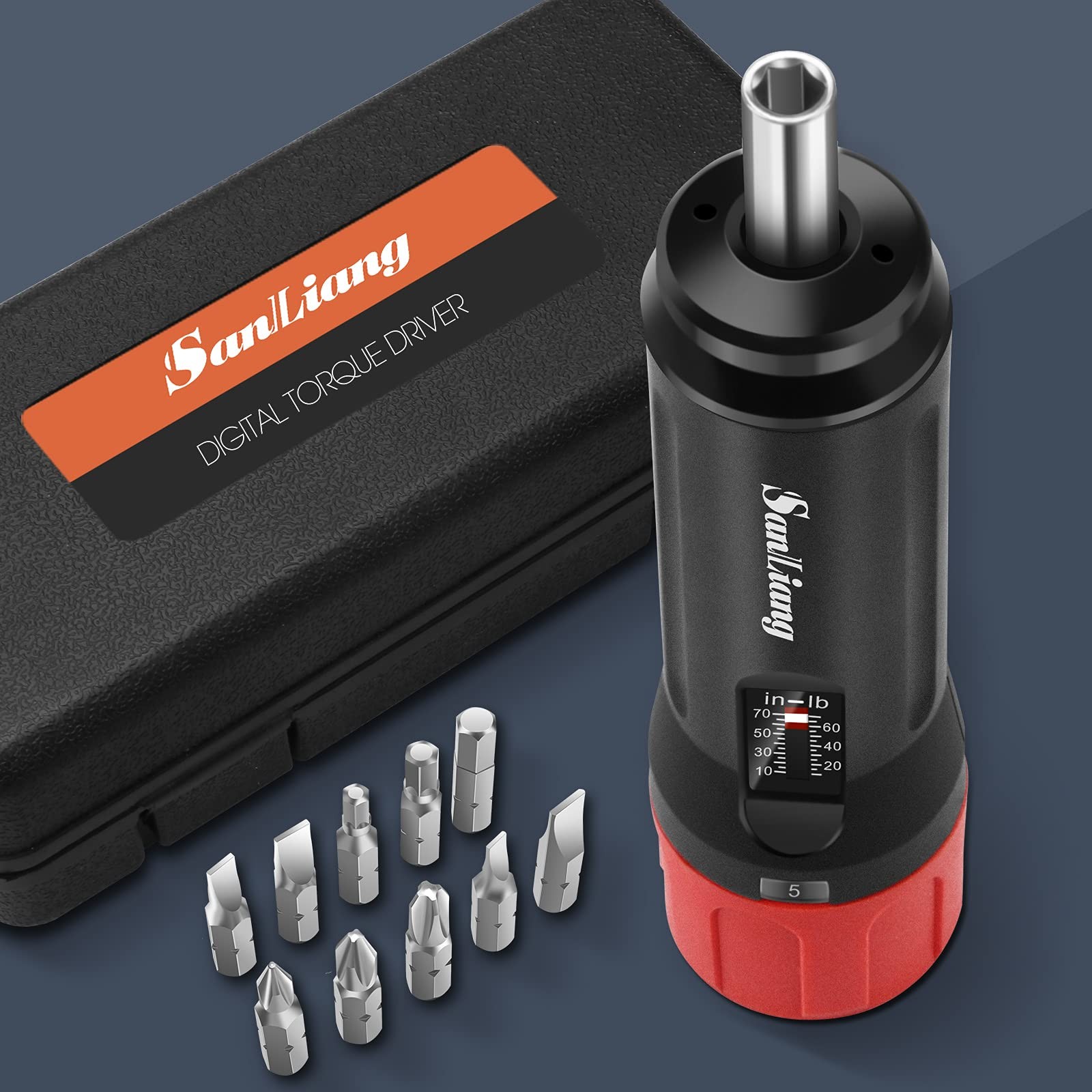 Sanliang Torque Screwdriver Wrench Driver Bits Set 10-70 Inch Pounds L