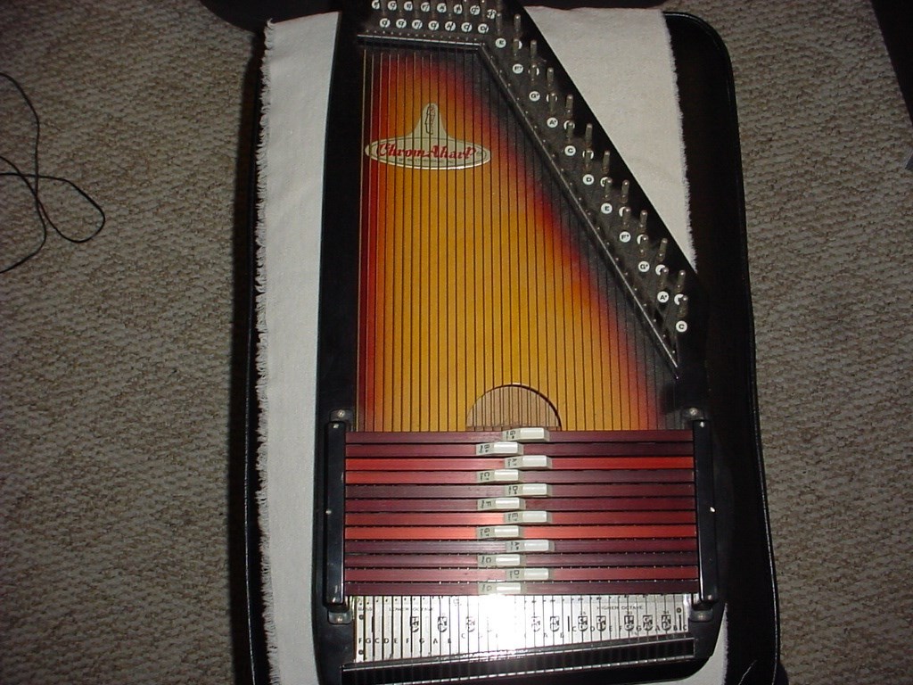 ChromeAharp  instrument 12 keys 36 strings sunburst color
