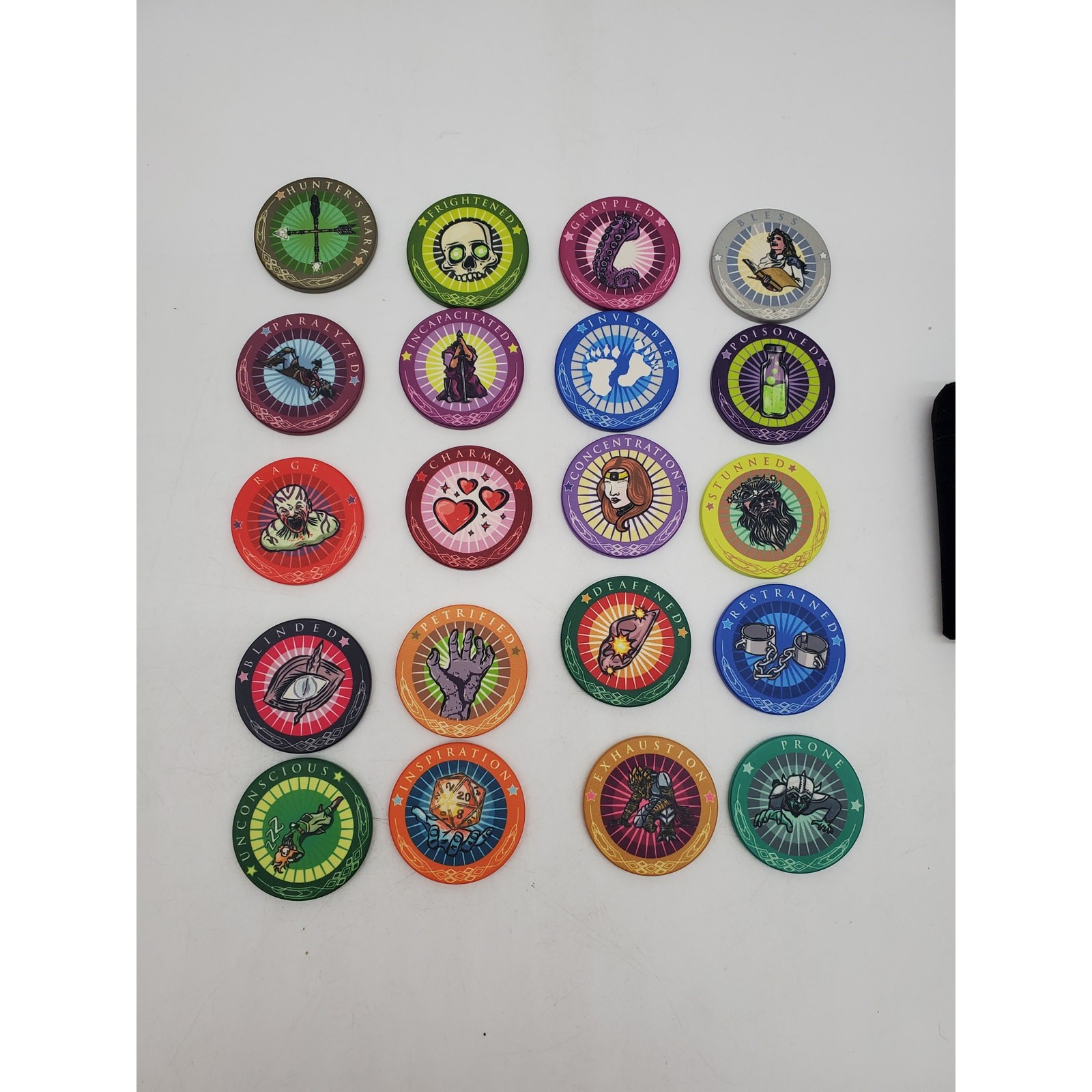 Dungeon Bones - 20 5E Condition Chips For RPG Games