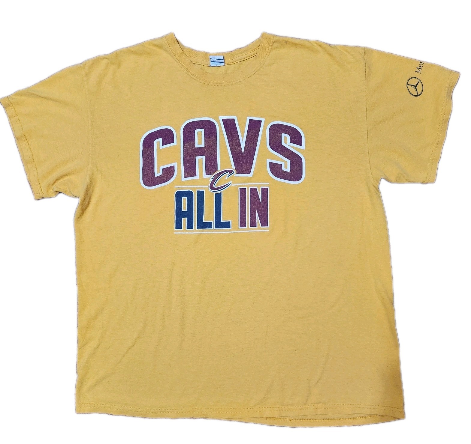 Cleveland Cavs Cavaliers 'Cavs All In' NBA Large T shirt Mens XLarge In Yellow