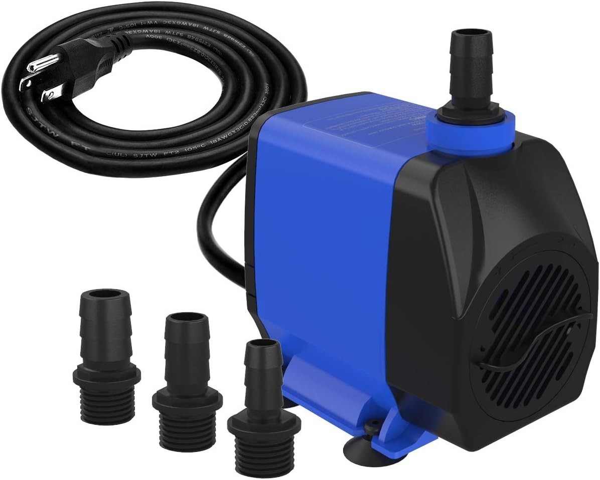 Bomba de agua 4000L/H 85W ultrasilenciosa para fuentes y acuarios