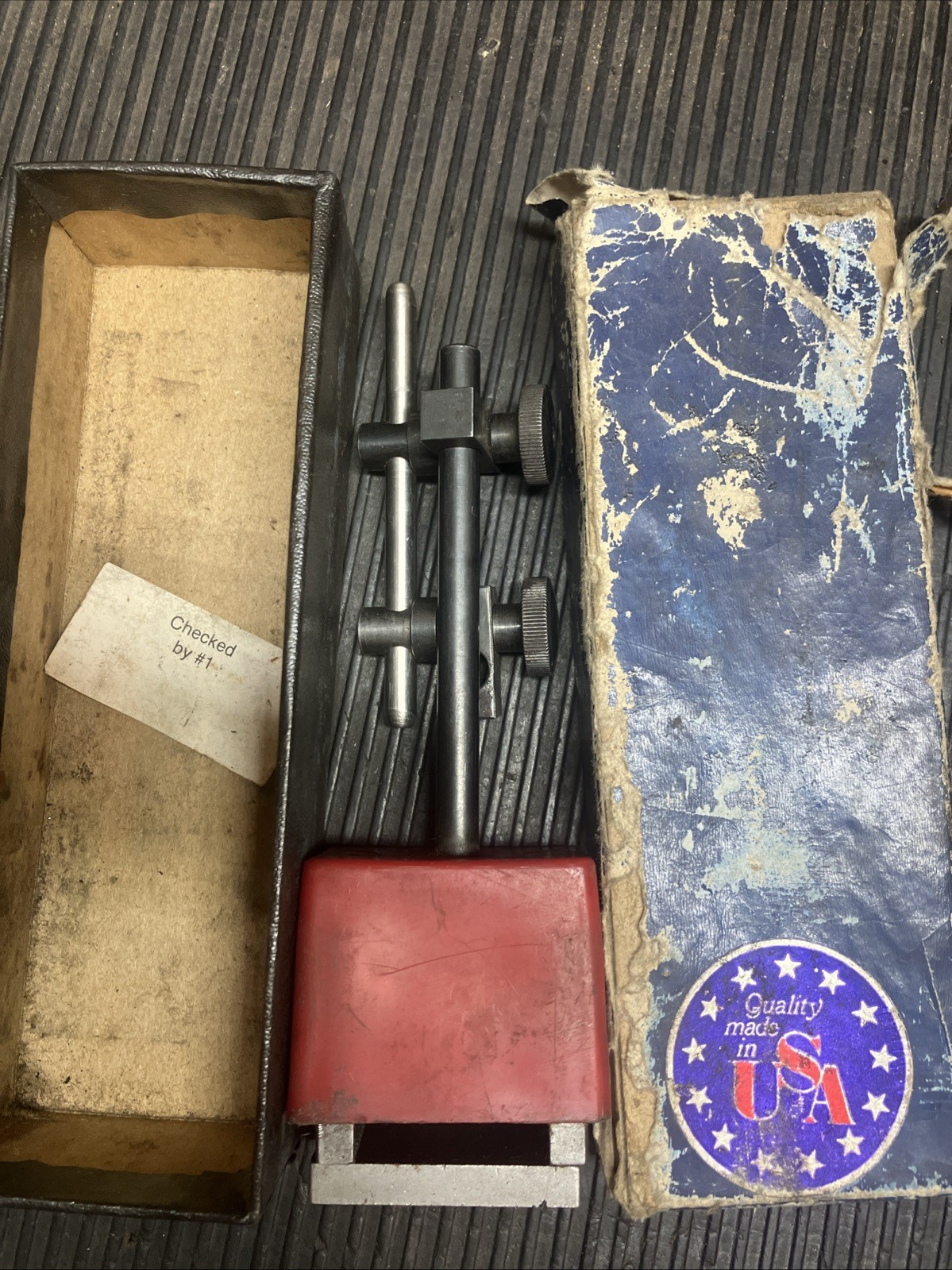 Used Central Magnetic Base With 3 1/2” X .250” Extension And Clamp Made In USA