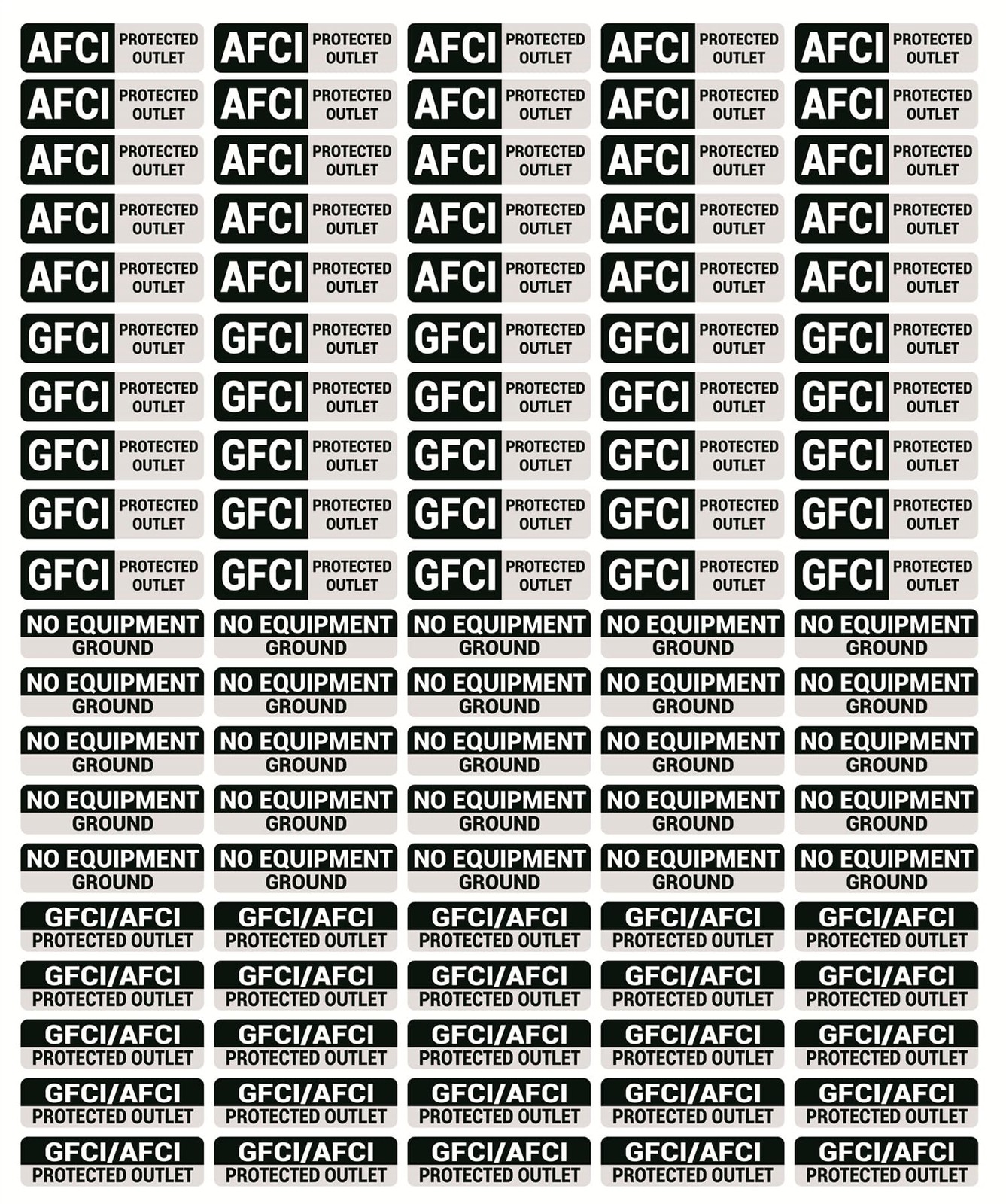 100pcs 0.27x1inch AFCI GFCI Protected Outlet Clear Sticker, No Equipment...