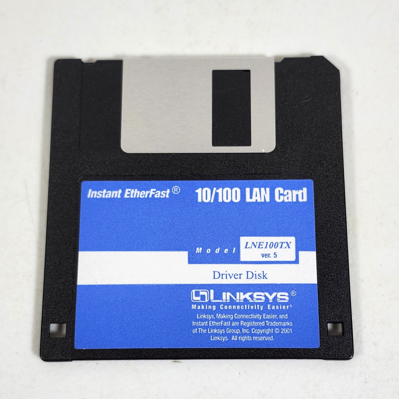Linksys Instant EtherFast 10/100 LAN LNE100TX Driver Disk 1.44MB Floppy