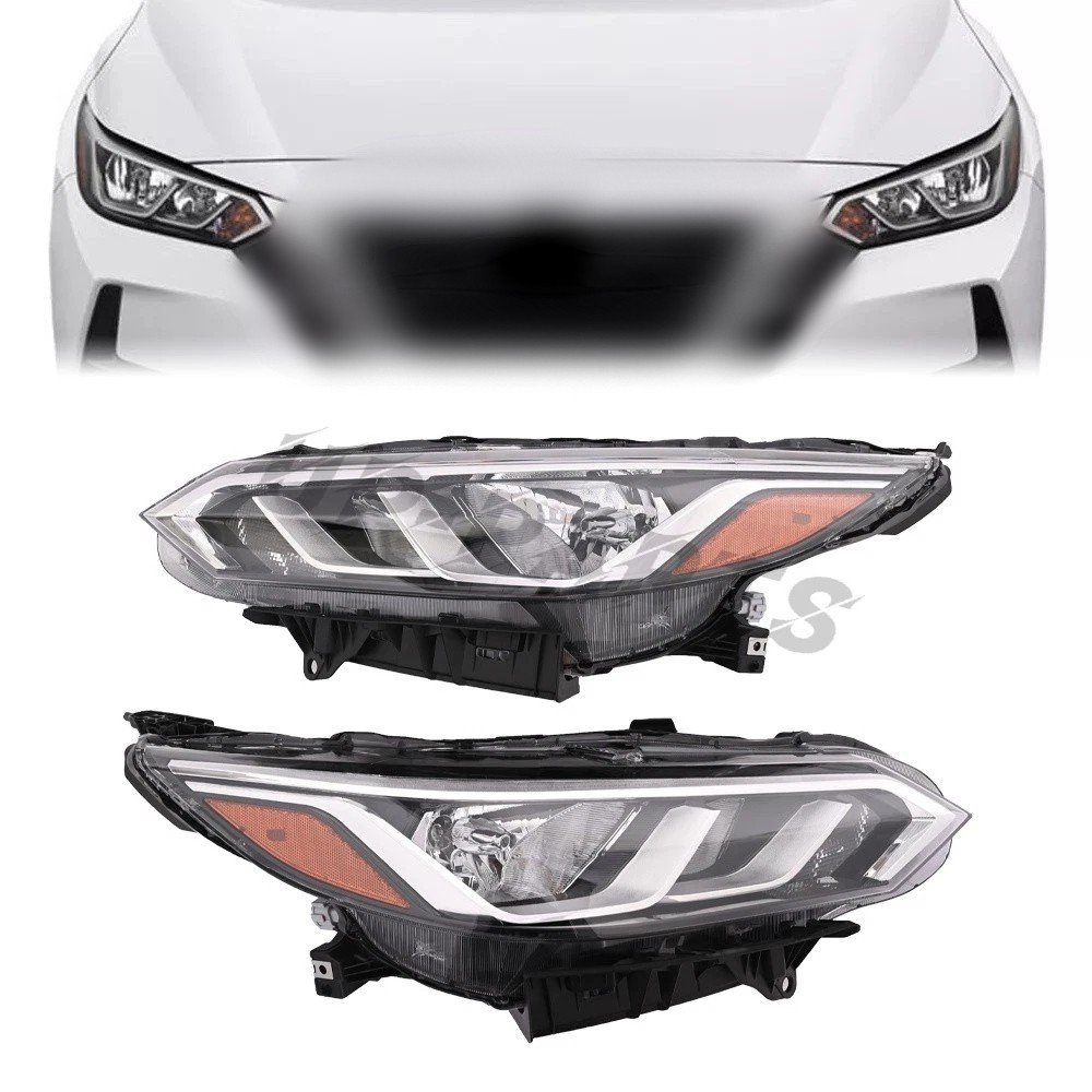 For 2020 2021-2022 Nissan Sentra S/SV Headlight Left+Right Side Halogen Headlamp