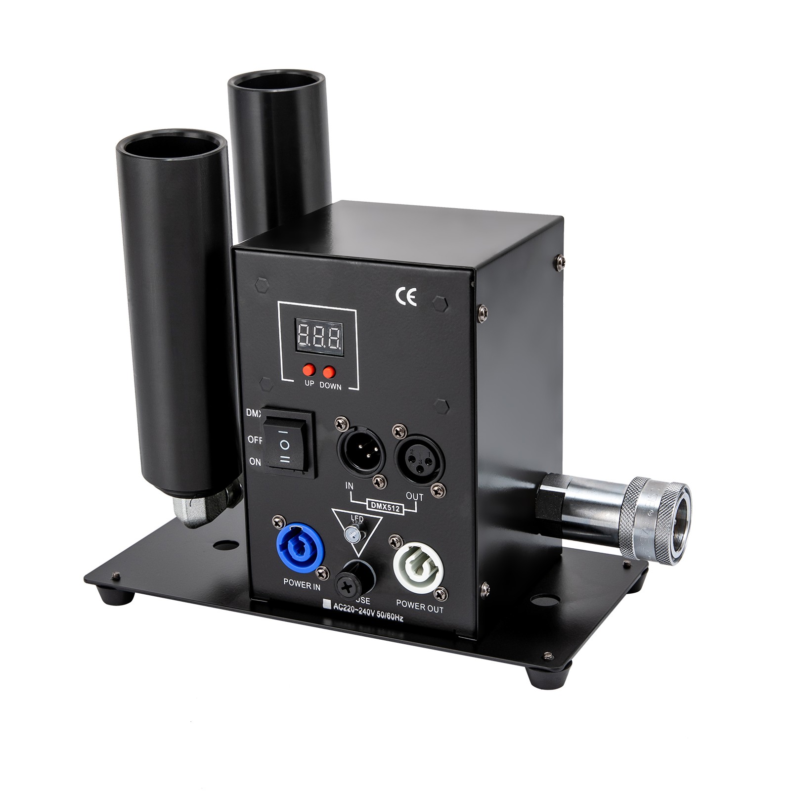 2-Nozzle CO2 Column Fog Machine CO2 Cannon Stage Smoke Effect DMX512 w/20ft Hose