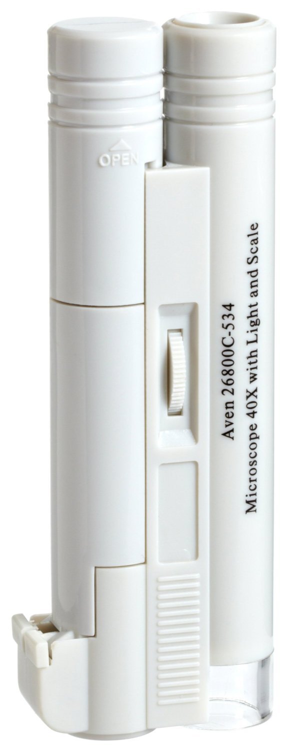 Aven 26800C-534 Pocket Microscope Illuminated, 40x Magnification