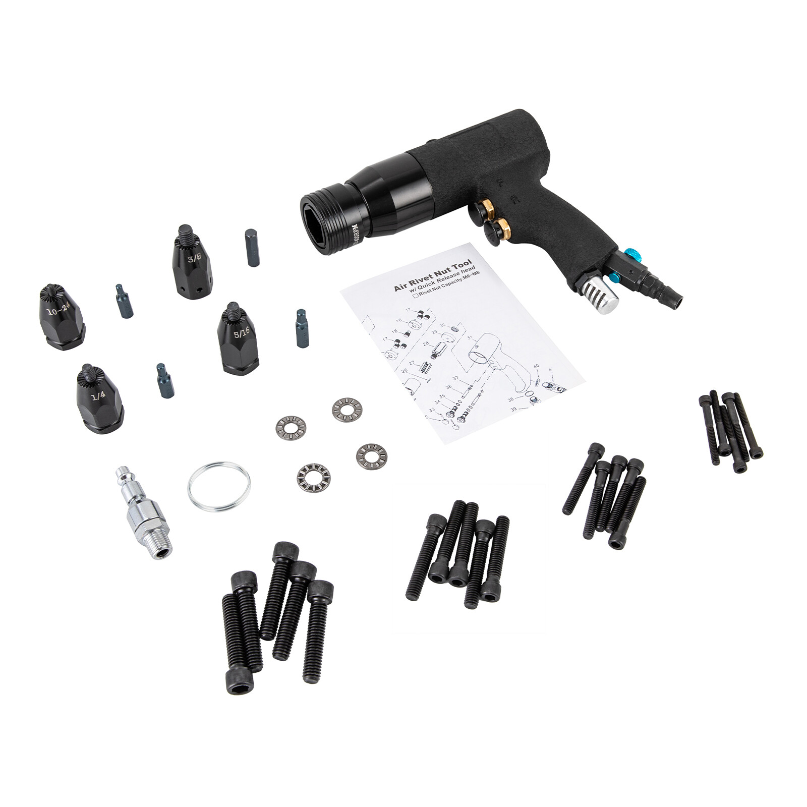 Pro Riveting Machine Pneumatic Rivet Nut Gun Air Rivet Nut Pull Setter Tool