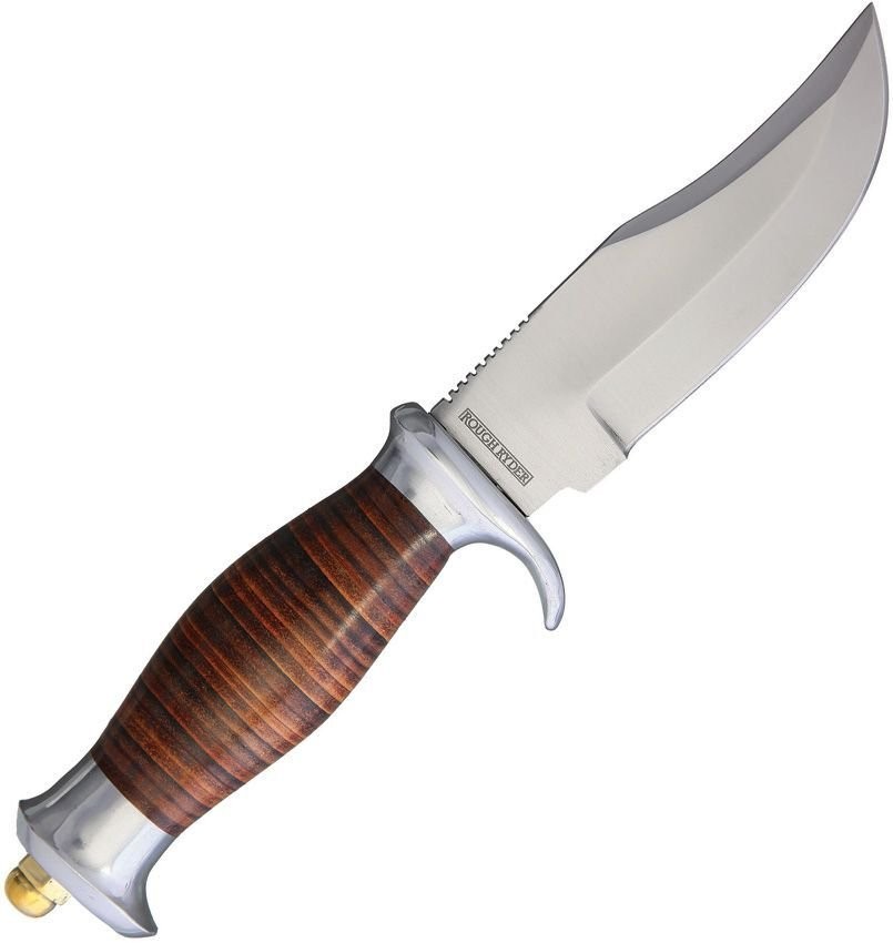 Rough Rider Small Hunting Stacked Leather Handle Knife - # 7 - RR2109