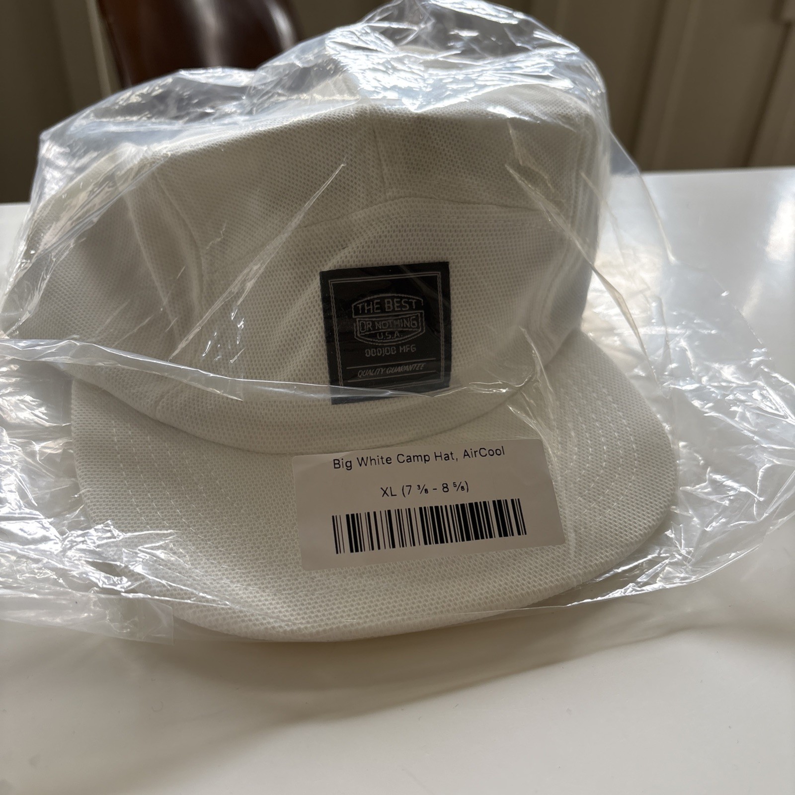 Oddjob Hat Cap Strap Back Mens White Air Cool Big Melon 5 Panel Cotton XL