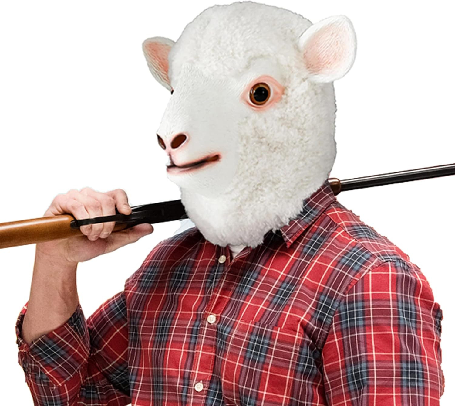 White Sheep Mask Plush Animal Latex Full Head Realistic Masks Fancy Dress for Ha