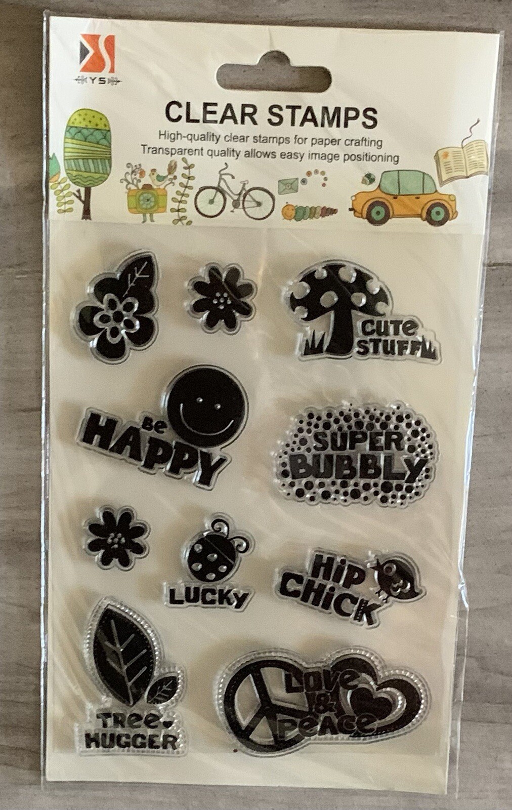Clear Stamps Crafting Journaling Scrapbooking Be Happy Mushroom Lucky Ladybug