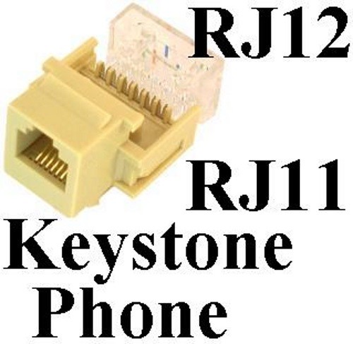 Keystone RJ11/RJ12 tooless Jack Phone/Telephone for 6wire/4wire 6P6C/6P4C{IVORY