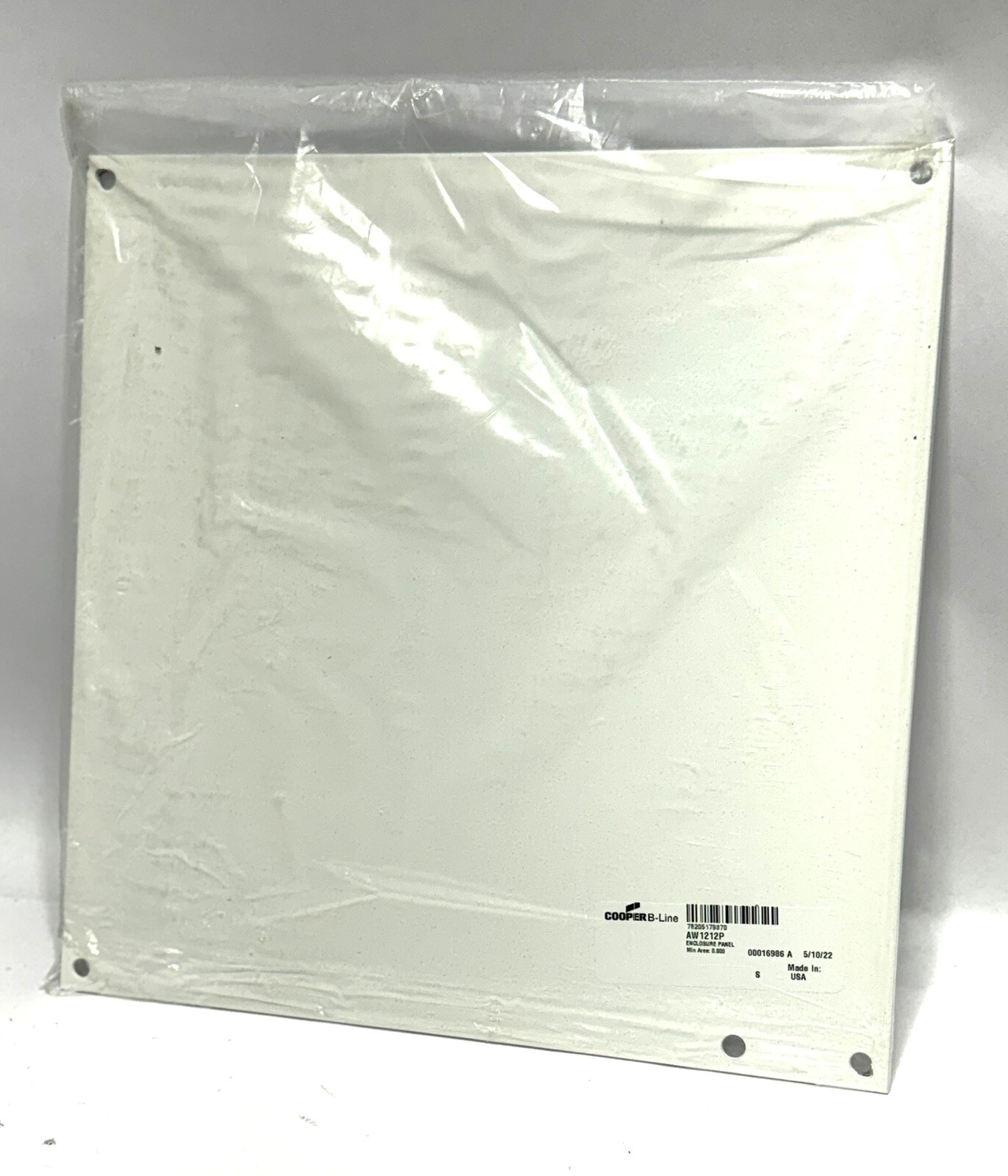 COOPER B-LINE AW1212P ENCLOSURE PANEL 78205179370. (10-7/8"X10-7/8")