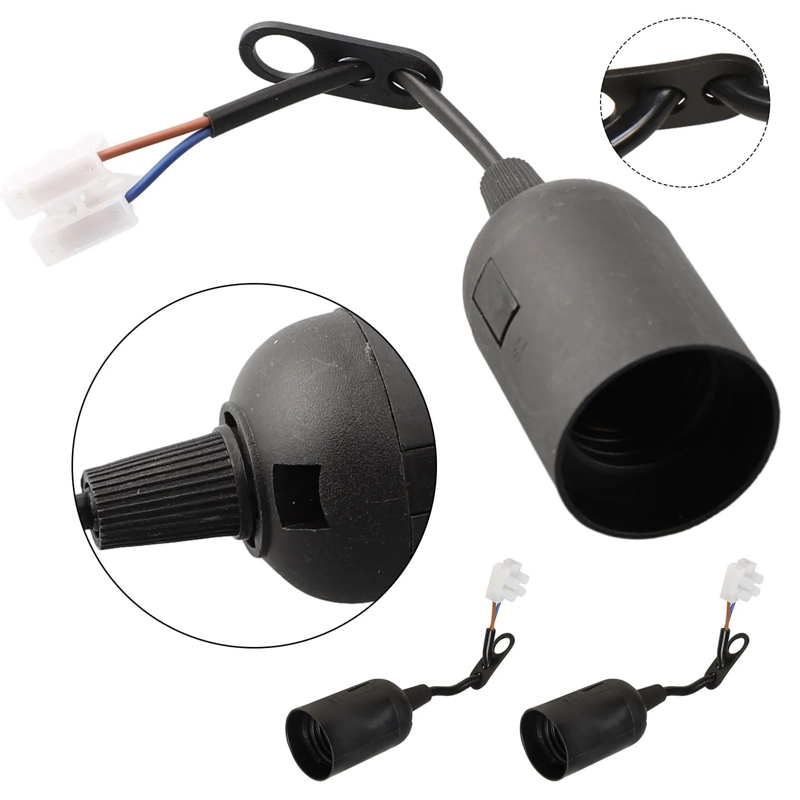RecDec 4 Pack Pigtail Lamp Socket Temporary Base with Screw Type Quick...