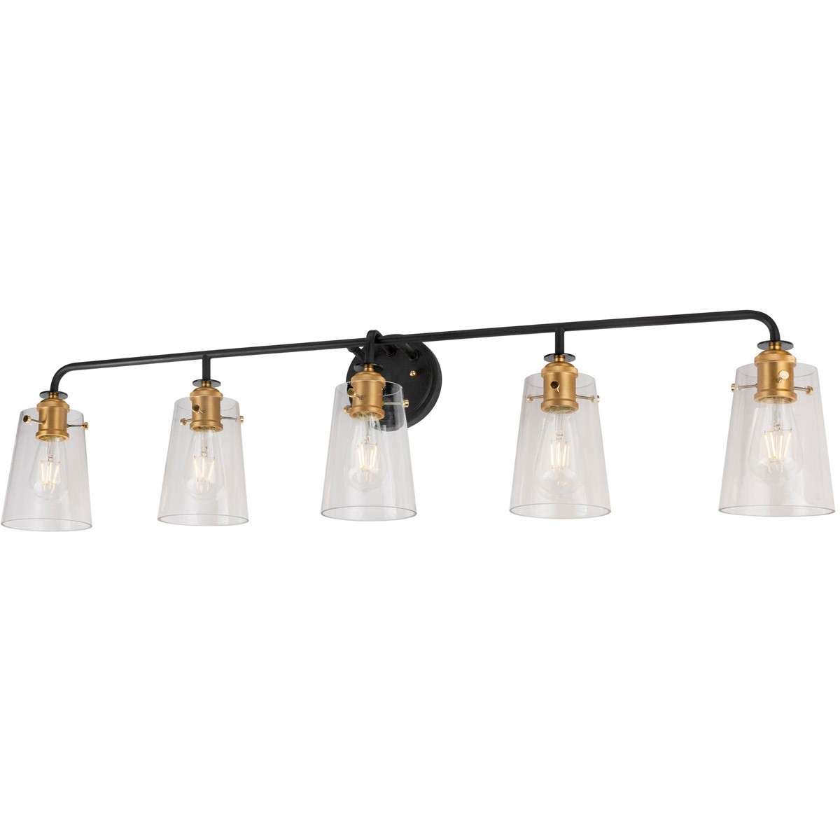 Forte Lighting 5118-05-62 Ronna Bathroom Vanity Light Black and Soft Gold