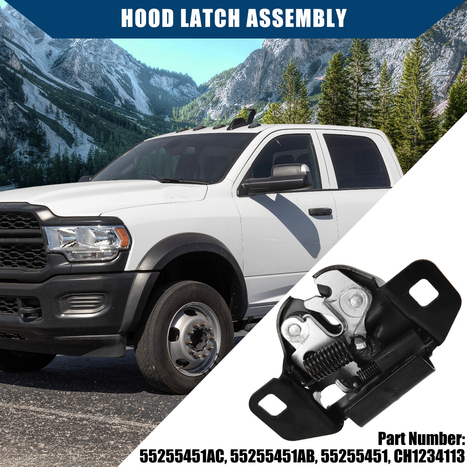 55255451AC Car Hood Latch Lock Assembly Custom for Dodge for Ram 1500 2500 3500