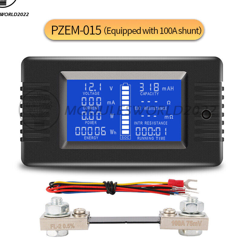 PZEM-015 Battery Tester Monitor DC Voltage Current Power Energy Meter with Shunt