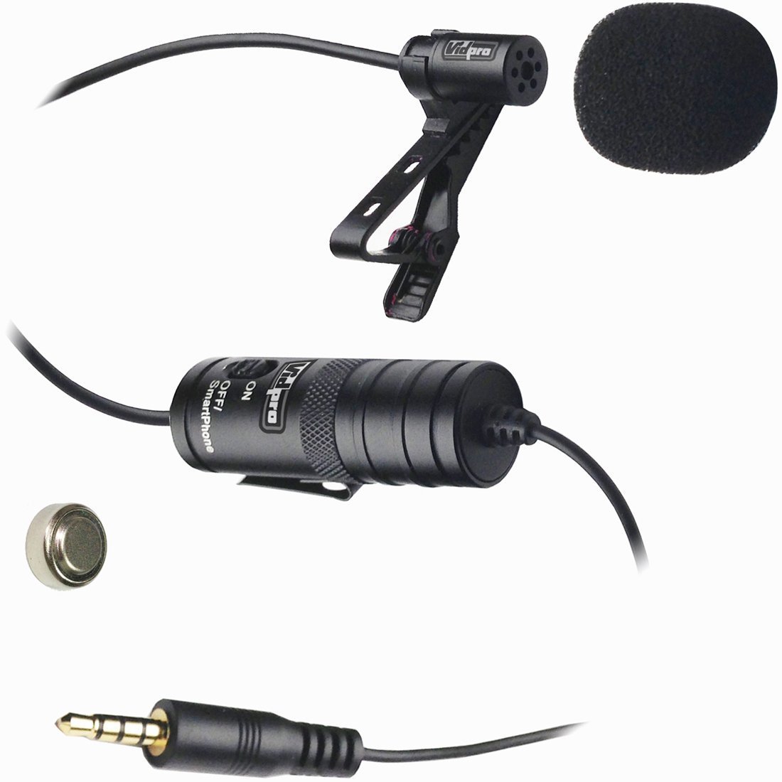 Vidpro Lavalier Condenser Microphone for DSLR & Video Cameras, and Camcorders