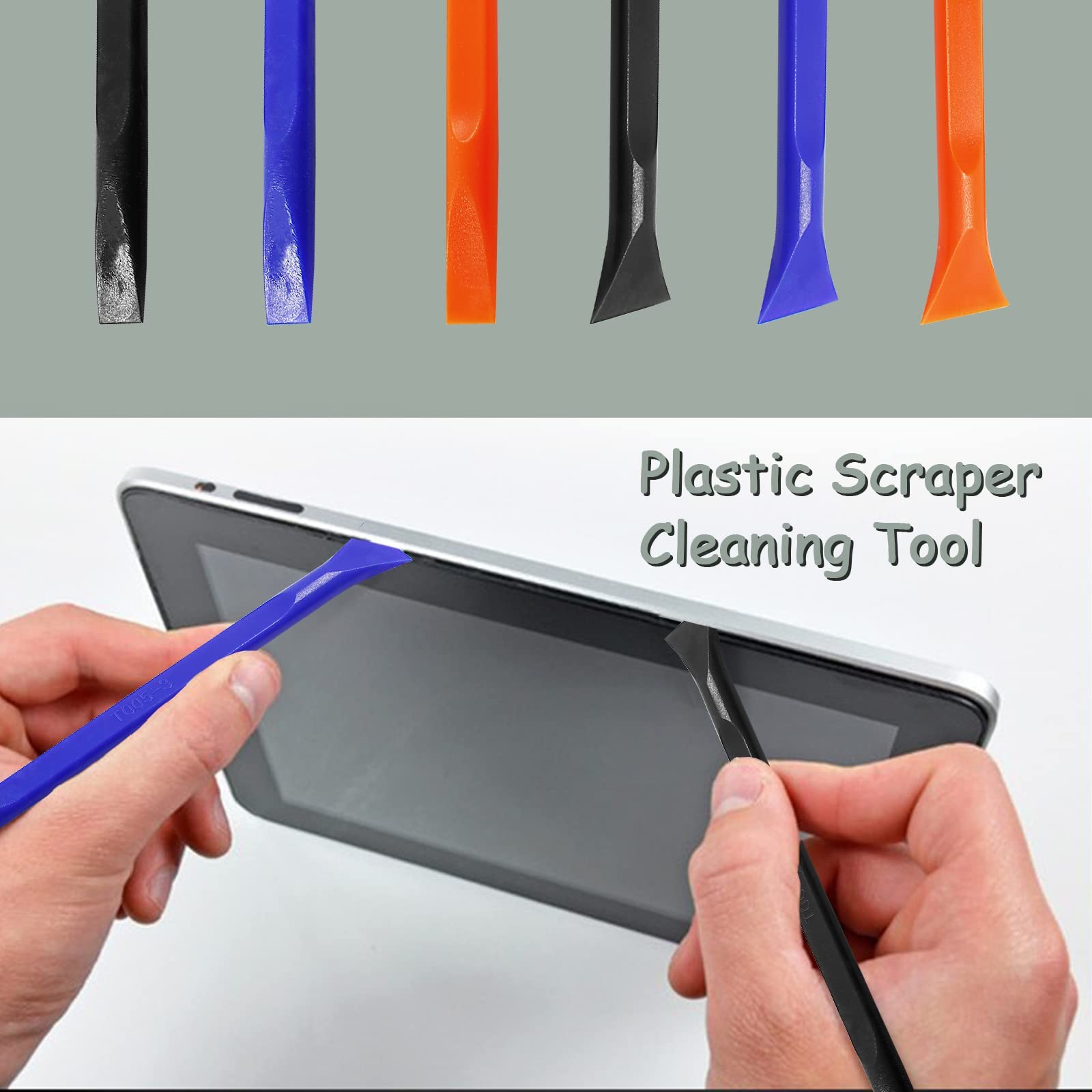 12Pcs Carbon Fiber Scraper Cleaning Tool NonScratch Plastic MultiPurpose Stif...