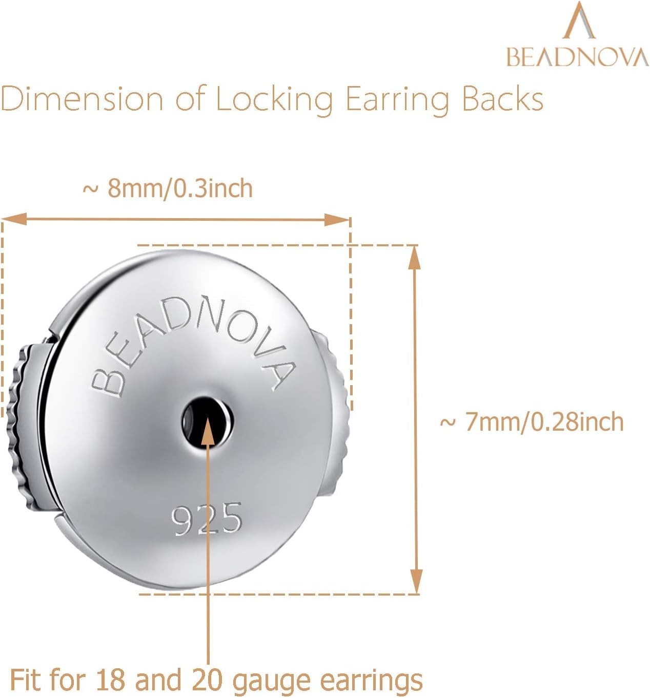 Locking Earring Backs 925 Sterling Silver Secure Earring Backs.....